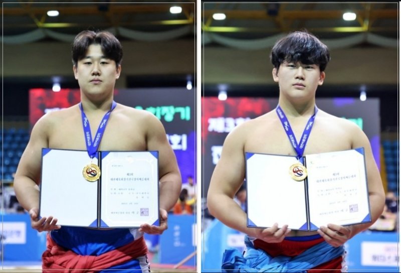 [전주=뉴시스]윤난슬 기자 = 왼쪽부터 유희승, 이희준 학생 선수.(사진=전주대 제공)