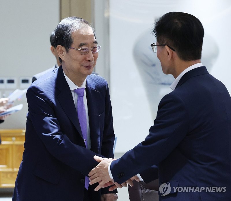 한덕수 대통령 권한대행 국무총리(왼쪽)와 김문수 국민의힘 대선경선 후보.