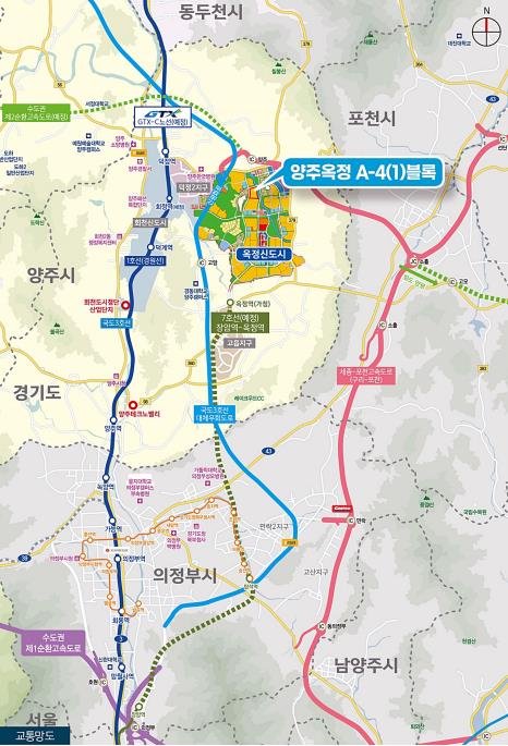 양주 옥정 A-4(1) 블록 위치도 (출처=연합뉴스)