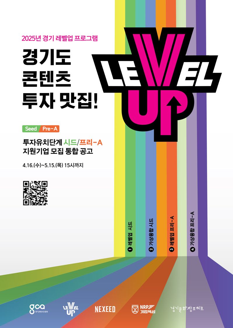 경기도, 콘텐츠 펀드 80억 조성 '레벨업 프로그램' 참가기업 모집