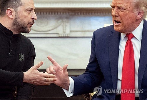 2월말 회담서 설전벌이는 트럼프 대통령과 젤렌스키 대통령 (출처=연합뉴스)
