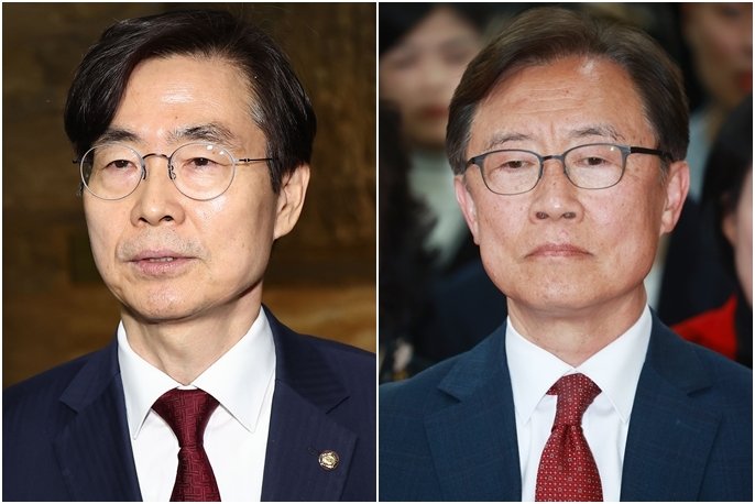 조경태 의원(왼쪽)-최재형 전 의원 (출처=연합뉴스)