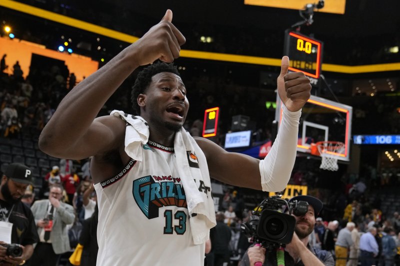 [멤피스=AP/뉴시스] 미국프로농구(NBA) 멤피스 그리즐리스의 자렌 잭슨 주니어. 2025. 4. 18.