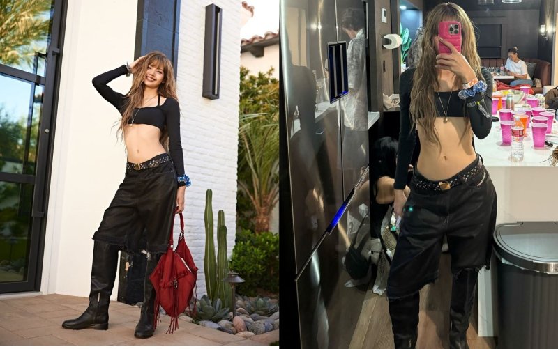 블랙핑크 리사, 초미니 크롭탑+한 줌 허리…'파격 노출'