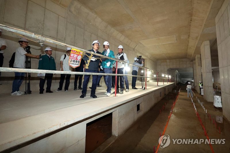 '공정률 77%' 광주 도시철도 2호선 공사 현장 (출처=연합뉴스)