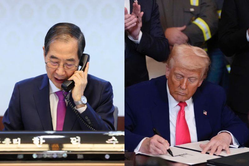 한덕수 대통령 권한대행 국무총리(왼쪽)과 도널드 트럼프 미국 대통령(오른쪽). (출처=뉴시스 DB) *재판매 및 DB 금지