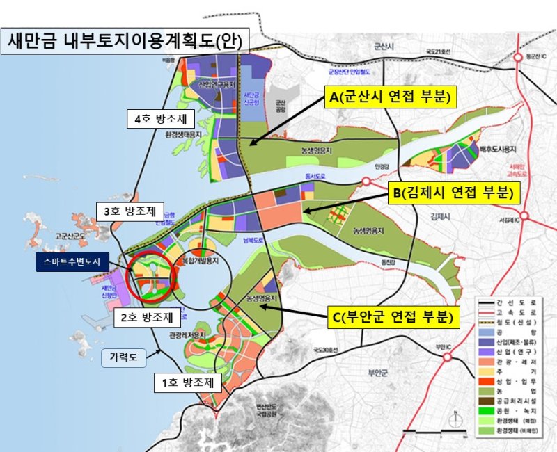 새만금 내부 토지이용계획도..뉴스1