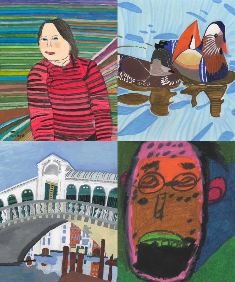 [대구=뉴시스] 위 왼쪽부터 시계 방향으로 정은혜, 박종선, 임우진, 피주헌 작가 작품. (사진=행복북구문화재단 제공) 2025.04.23. photo@newsis.com *재판매 및 DB 금지