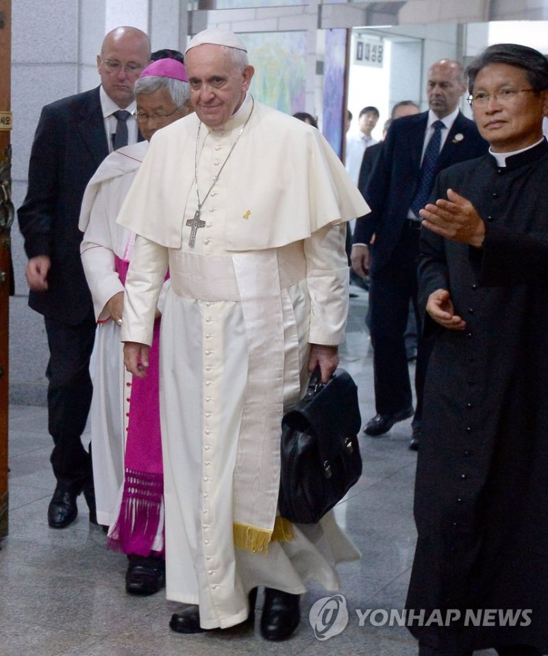 2014년 방한 당시 프란치스코 교황 (출처=연합뉴스)
