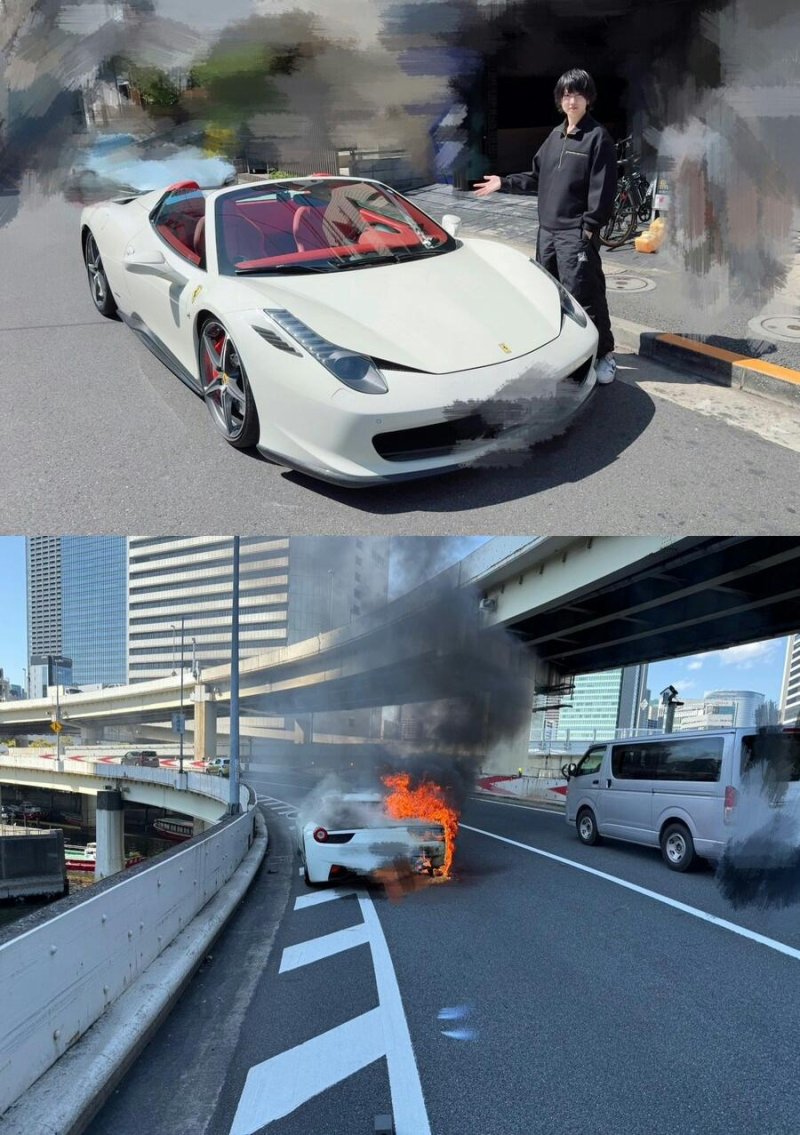 10년간 모은 돈으로 산 4억짜리 페라리가 1시간 만에...안타까운 사고