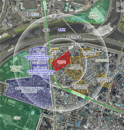 서울 성동구 성수1구역 주택재건축 정비구역 위치도. 서울시 제공