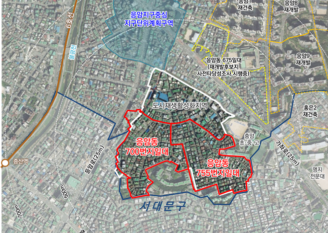 은평구 응암동 700번지 및 755번지 일대 주택정비형 재개발구역 위치도. 서울시 제공