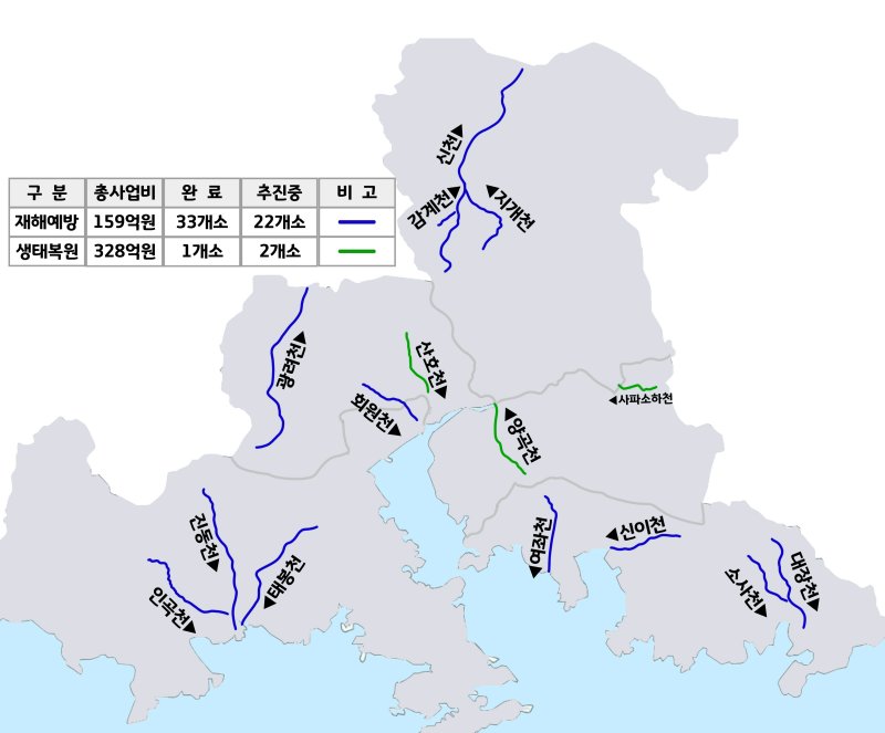 [창원=뉴시스] 강경국 기자 = 경남 창원시 하천정비 위치도. (사진=창원시청 제공). 2025.04.24. photo@newsis.com *재판매 및 DB 금지