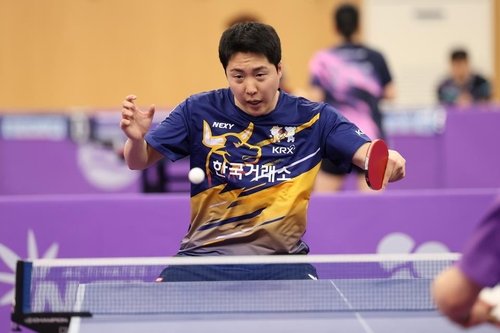 한국거래소 임종훈의 종별선수권 경기 장면 (출처=연합뉴스)