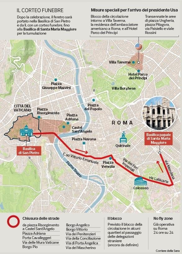 교황 장례 미사 후 운구 행렬 경로 (출처=연합뉴스)