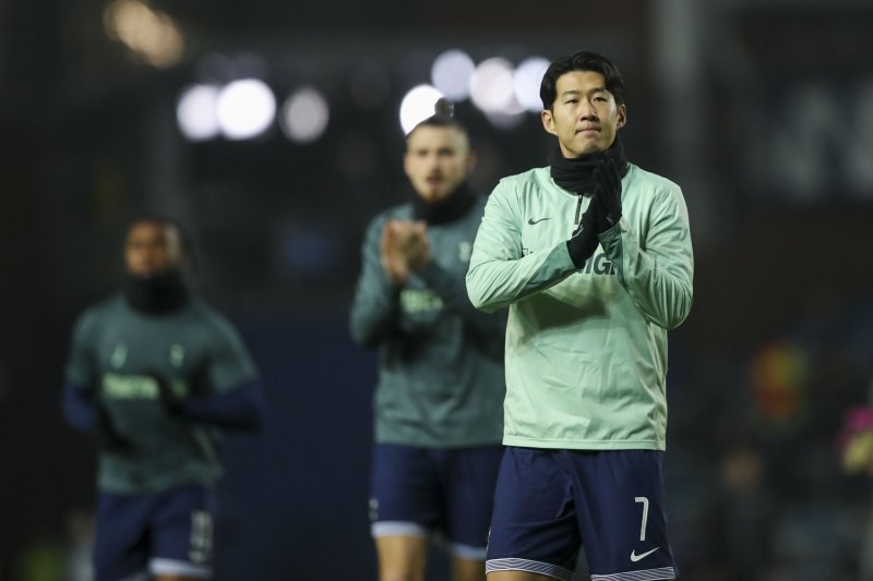 [글래스고=AP/뉴시스] 잉글랜드 프로축구 프리미어리그(EPL) 토트넘 홋스퍼의 손흥민. 2024. 12. 12.