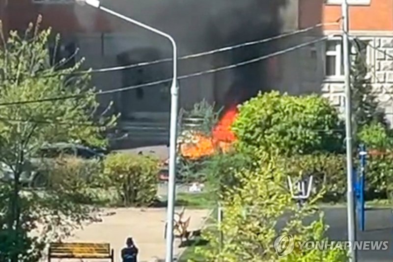 차량 폭발 사고 발생한 모스크바 인근 발라시하 (출처=연합뉴스)