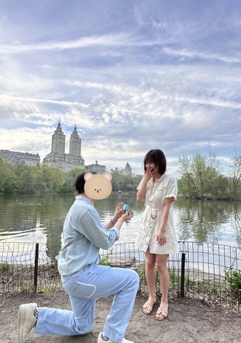 '6월 결혼' 미쓰에이 민, 뉴욕 센트럴파크서 프러포즈 받았다…반지 받고 '깜짝'