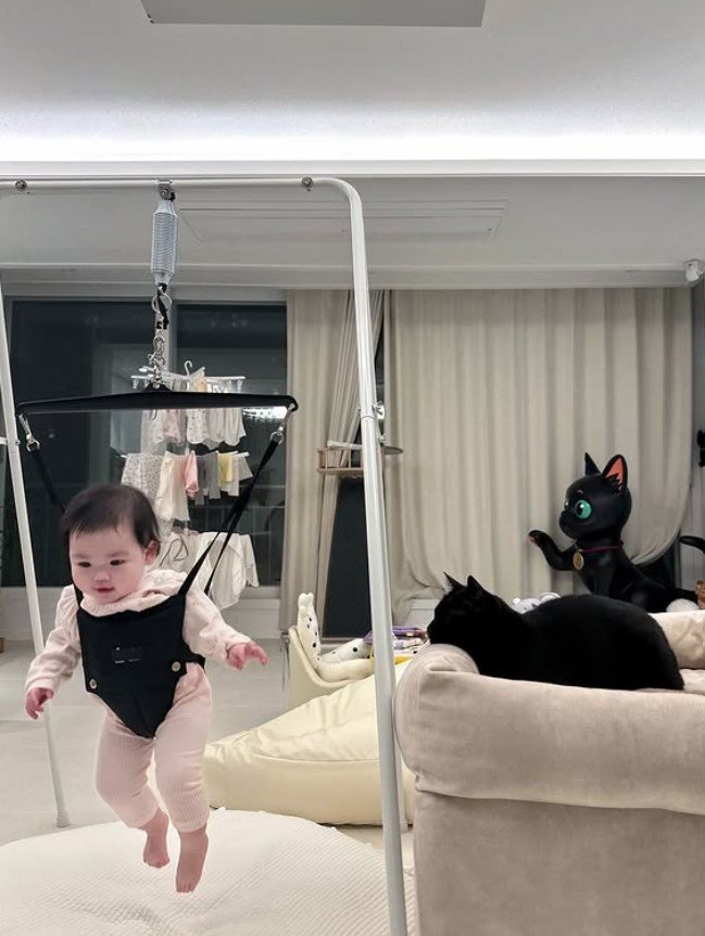 '70억家' 박수홍 딸 걷기 연습…"재밌는 구경"