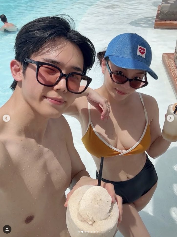 '최시훈♥' 에일리, 허니문서 비키니 입고 입술 쪽…신지 부러우면 지는 거