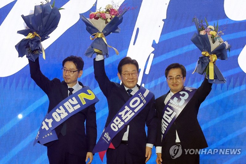 민주당 대선 후보로 선출된 이재명 후보 (출처=연합뉴스)