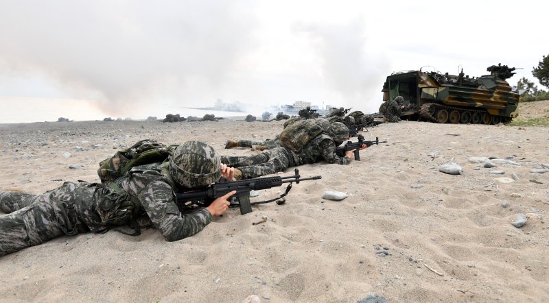 해군·해병대, 포항서 여단급 합동상륙훈련 실시