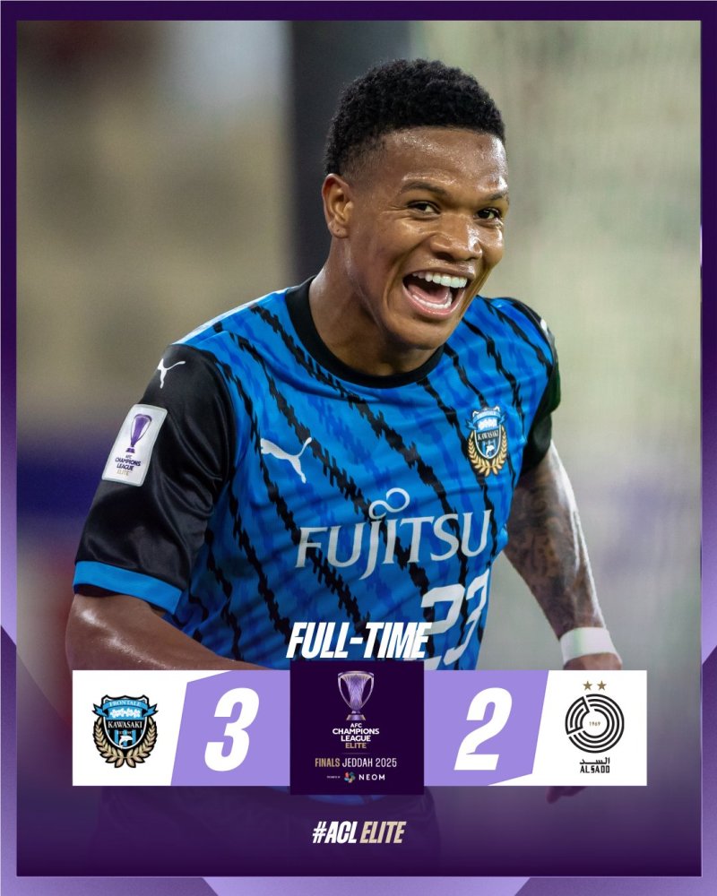 [서울=뉴시스] 일본 프로축구 J1리그 가와사키 프론탈레, 2024~2025시즌 아시아축구연맹(AFC) 챔피언스리그 엘리트(ACLE) 준결승 진출. (사진=AFC SNS 캡처) *재판매 및 DB 금지