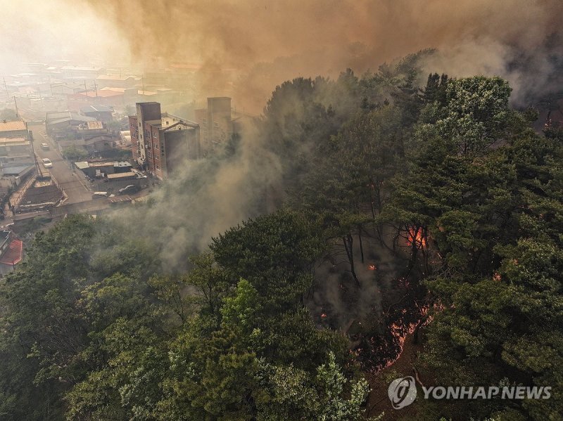 민가 위협하는 산불 (출처=연합뉴스)