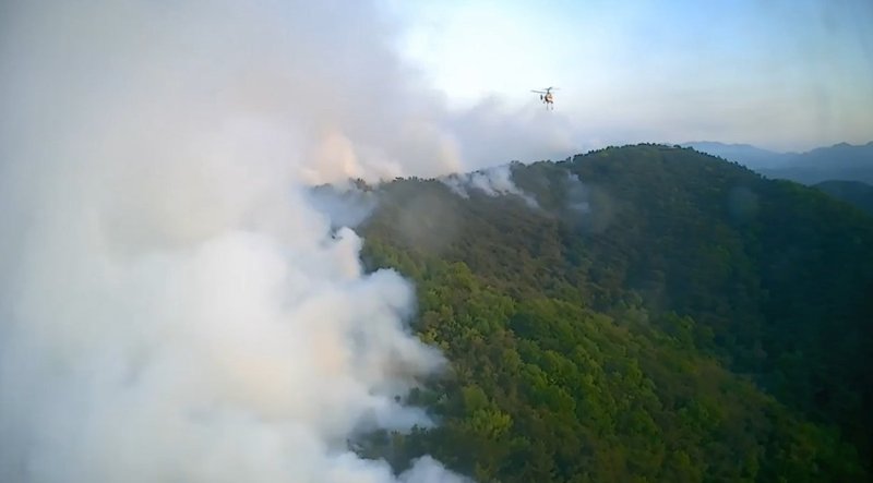 대구 북구 함지산 산불 진화율 82%