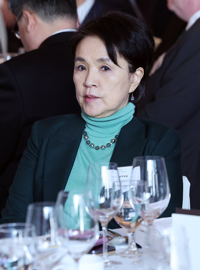 강금실 전 법무부 장관이 11일 서울 중구 웨스틴 조선호텔에서 열린 김상협 글로벌녹색성장연구소(GGGI) 사무총장 취임식에 참석하고 있다. 2025.3.11/뉴스1 ⓒ News1 김진환 기자
