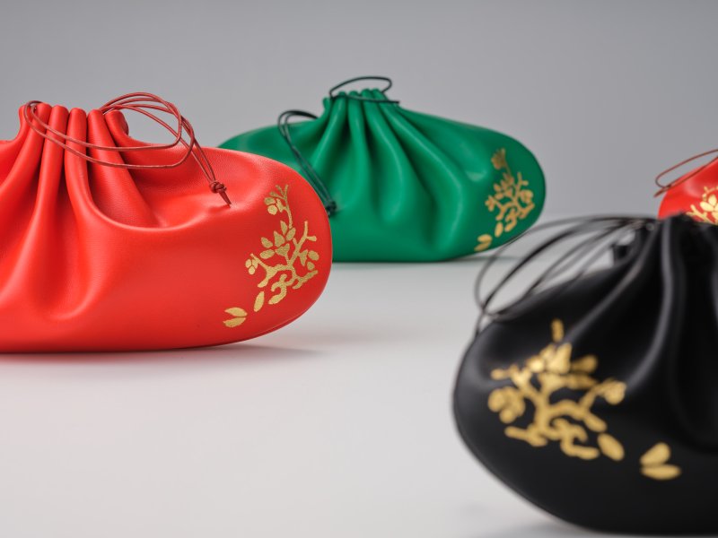 [서울=뉴시스] 가죽 금박 두루주머니 (사진=국가유산청 제공) 2025.04.30. photo@newsis.com *재판매 및 DB 금지