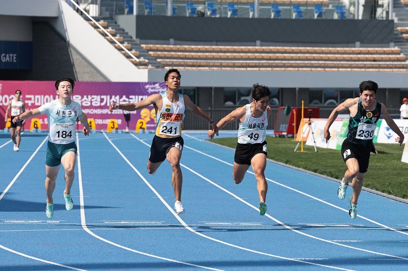 나마디 조엘진, 아시아육상선수권 남자 100ｍ 우승 (출처=연합뉴스)