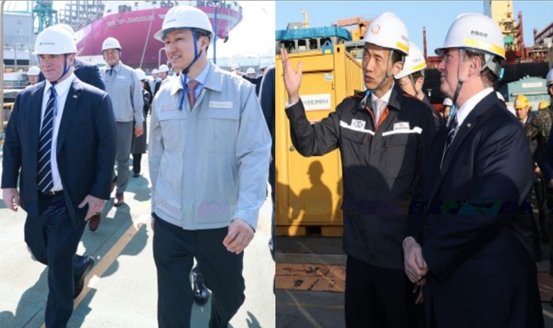 美 해군성 장관 만난 정기선·김동관... K-조선 기술력 뽐냈다