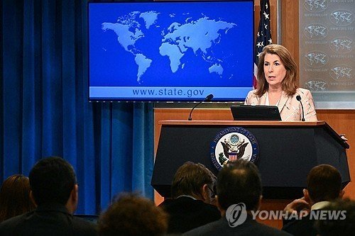 브리핑하는 태미 브루스 미국 국무부 대변인 (출처=연합뉴스)