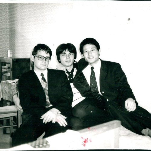 1984년 북한 김일성종합대학교 유학 시절 란코프 교수(맨 왼쪽) (출처=연합뉴스)