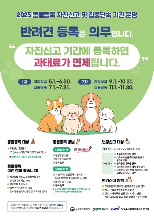 동물 등록 자진 신고 포스터 (출처=연합뉴스)