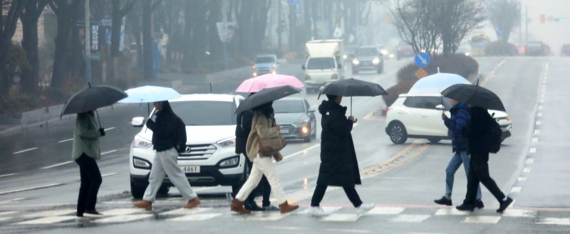 티파니카지노자치도 전주시 백제대로에서 우산을 쓴 시민들이 발걸음을 재촉하고 있다. 2025.2.12/뉴스1 ⓒ News1 유경석 기자