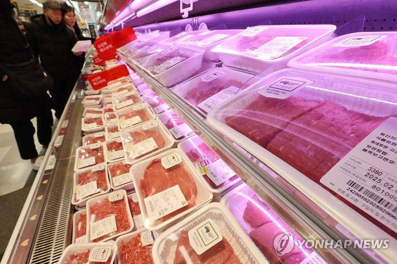 수입 육류 판매대 (출처=연합뉴스)