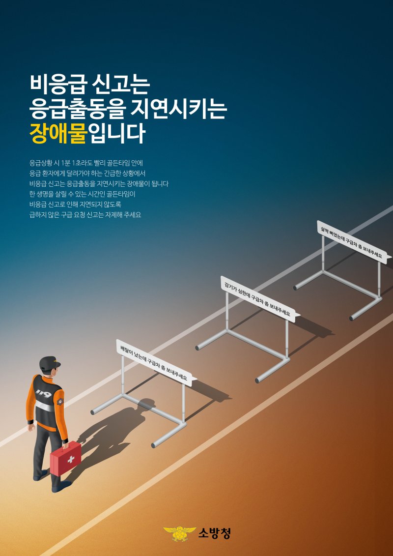 비응급신고 자제 포스터.(제천소방서 제공)./뉴스1