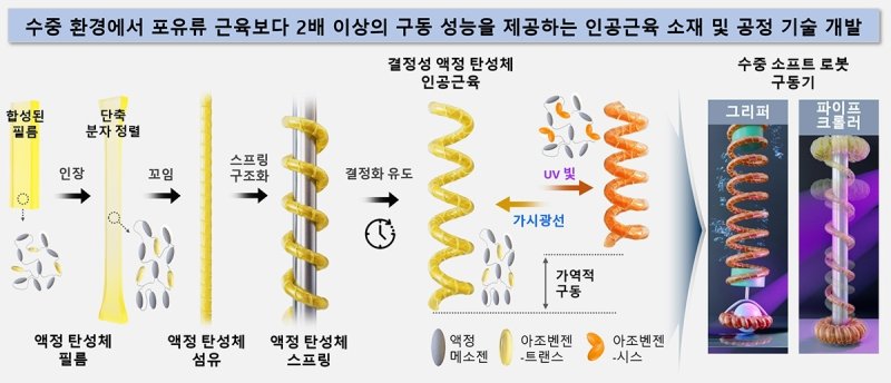 광화학 기반 로봇용 인공근육 개발 모식도.(한국화학연구원 제공. 재판매 및 DB금지)