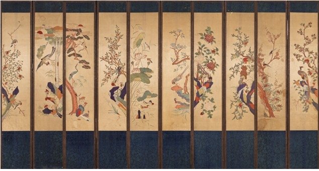 자수 화조 10폭 병풍 (출처=연합뉴스)