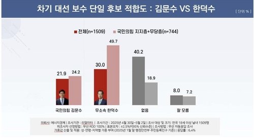 차기 대선 보수 단일후보 적합도 조사 (출처=연합뉴스)