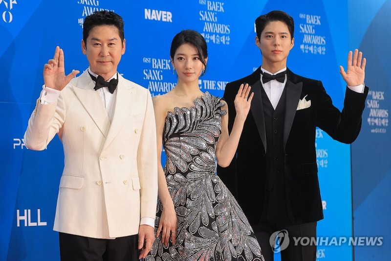 백상예술대상 사회 맡은 신동엽-수지-박보검 (출처=연합뉴스)