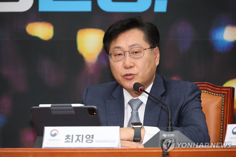 발언하는 최지영 기획재정부 국제경제관리관 (출처=연합뉴스)