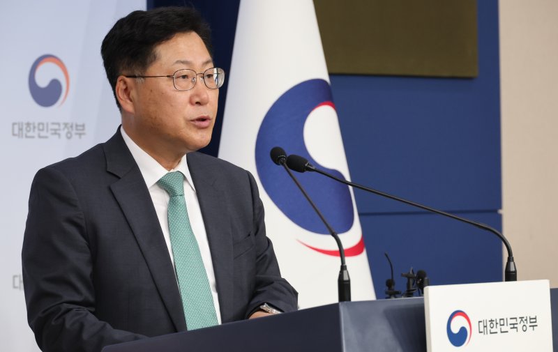 [서울=뉴시스] 김명원 기자 = 최지영 기획재정부 국제경제관리관(차관보)가 서울 종로구 정부서울청사 별관에서 브리핑을 하고 있다. 2024.06.25. kmx1105@newsis.com