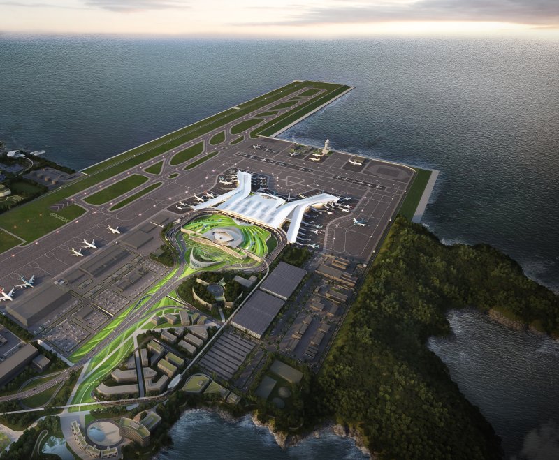 [부산=뉴시스] 가덕도신공항 여객터미널 조감도. 2025.05.07. (사진=가덕도신공항건설공단 제공) photo@newsis.com *재판매 및 DB 금지