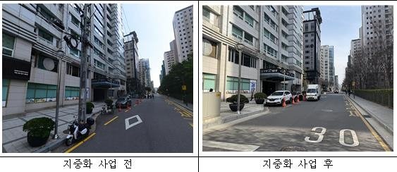 서초대로74길 지중화 사업 전후 (출처=연합뉴스)