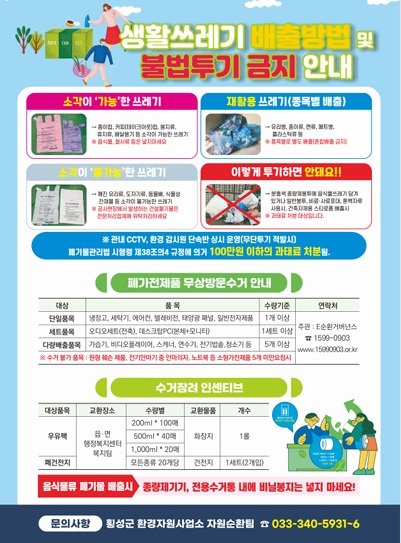 쓰레기 불법투기 집중단속 안내문 (출처=연합뉴스)