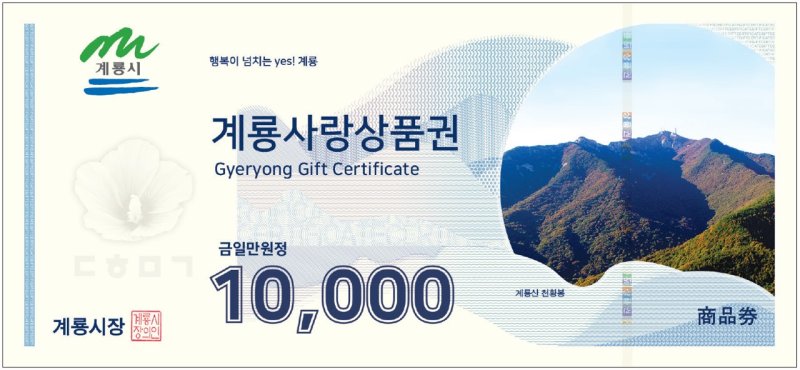[계룡=뉴시스]계룡사랑상품권(1만원권). 2025. 05. 08 photo@newsis.com *재판매 및 DB 금지