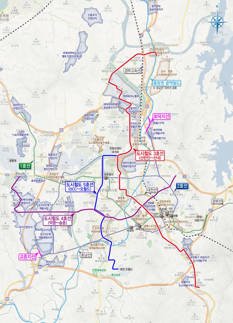 대전시 도시철도망 계획도./뉴스1